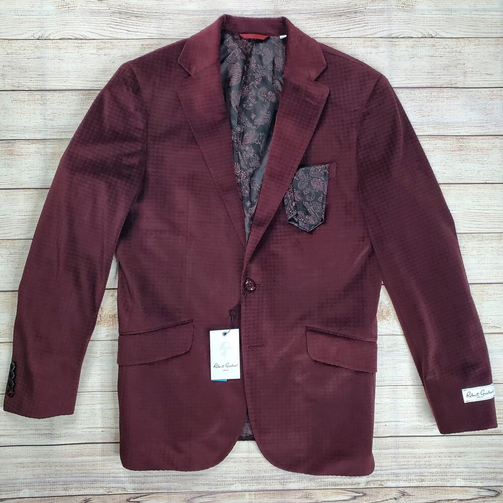 Robert Graham Wilkes Illusion Houndstooth Single-Breasted Jacket Men's Size 40